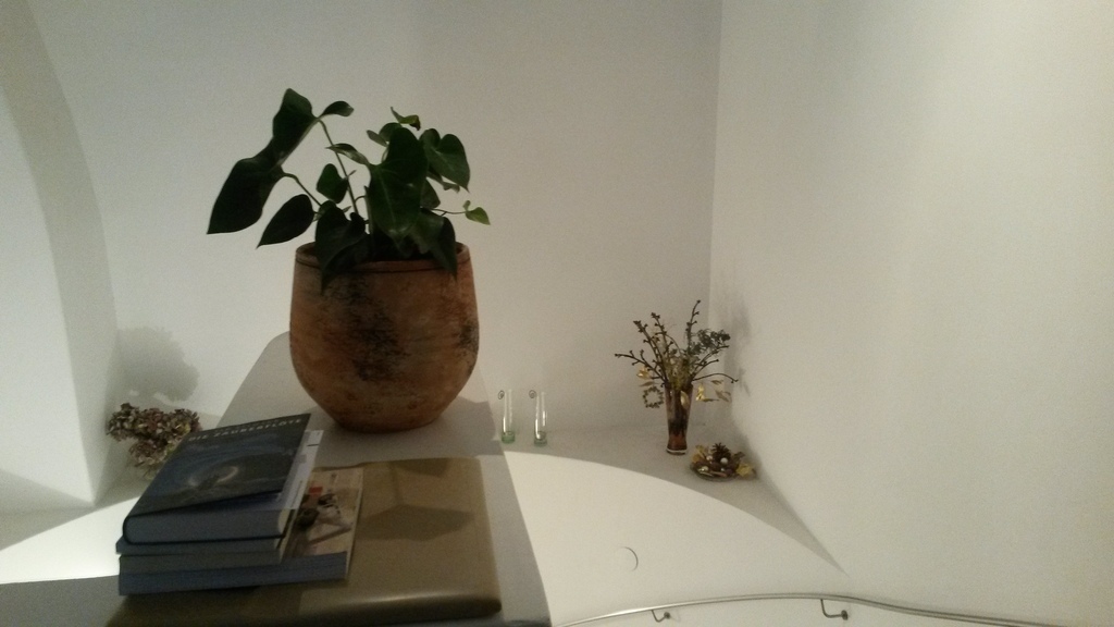 Aufgang zum Wohnbereich. L'escalier menant à l'étage.