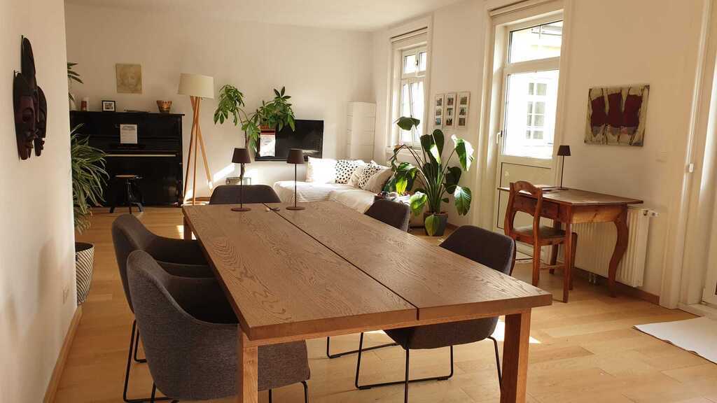 Dining / living area, view from open-plan kitchen