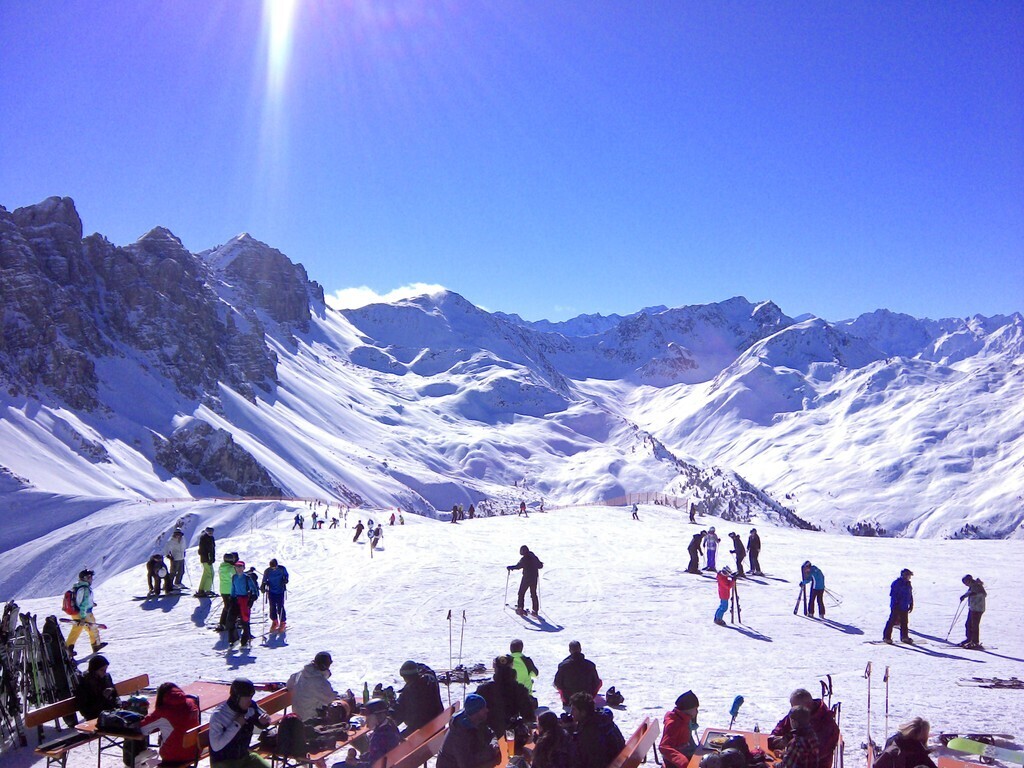 Skiing in Axamer Lizum near Innsbruck