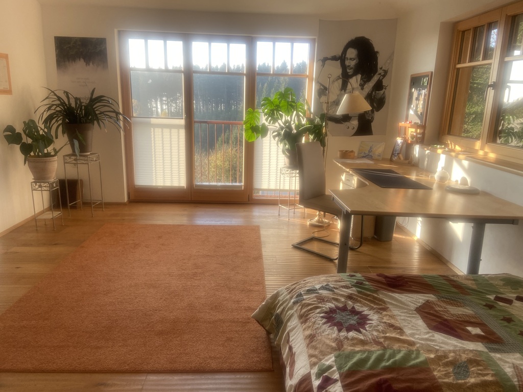 One of the three bedrooms  (double bed for two people)