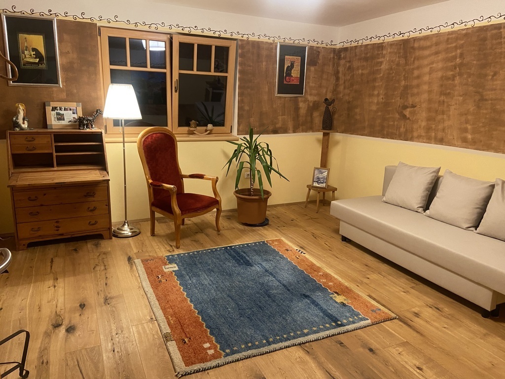 Our guestroom upstairs (also offers a pull out couch to sleep on)