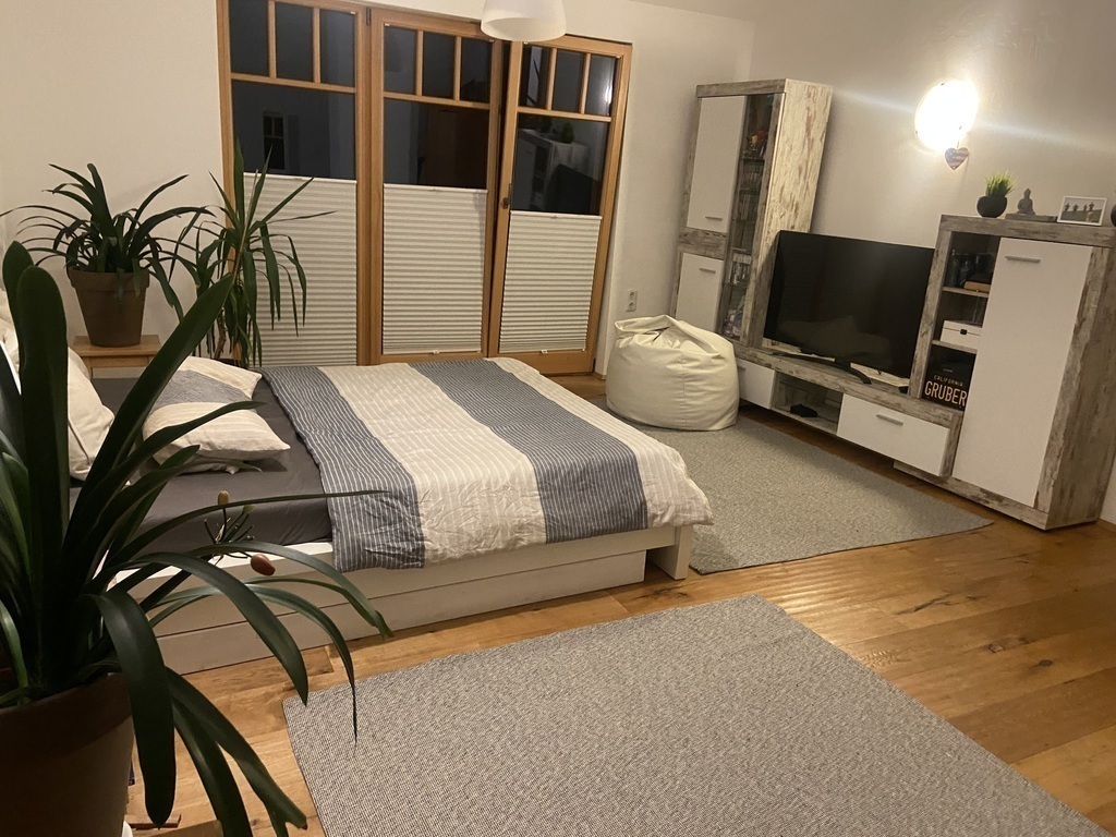 One of the three bedrooms  (double bed for two people)