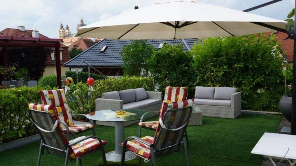 Terrace with view of Melk Abbey