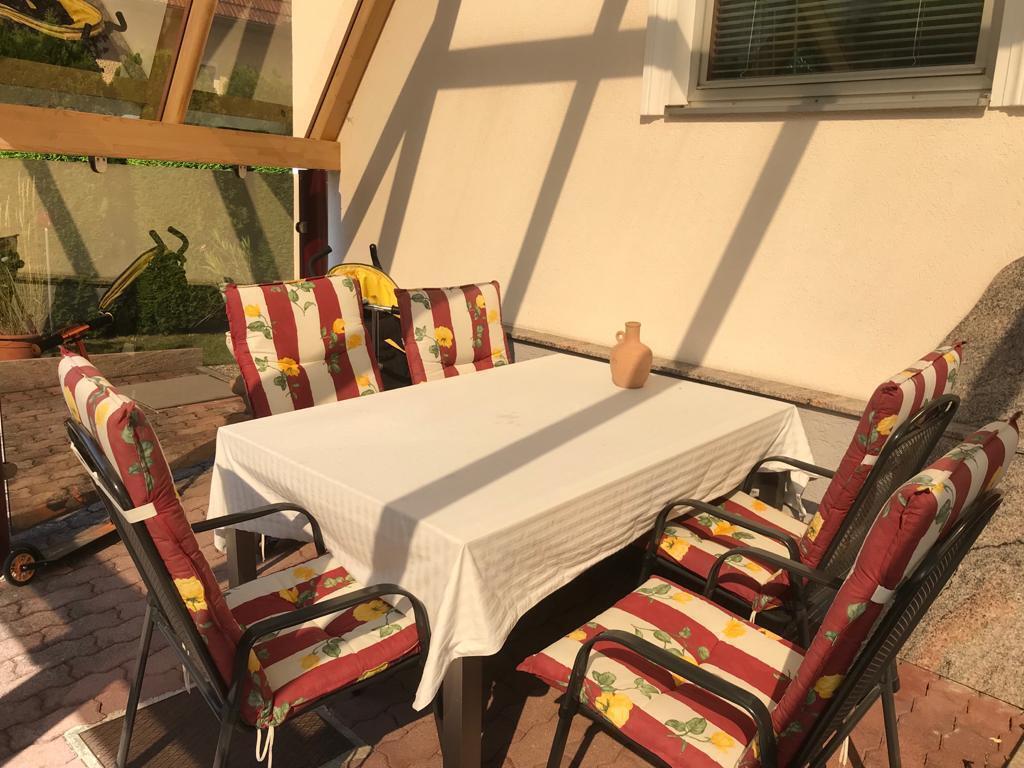 Terrace next to the entrance