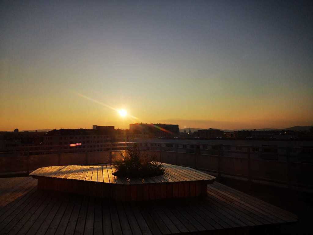 view from the rooftop of our building