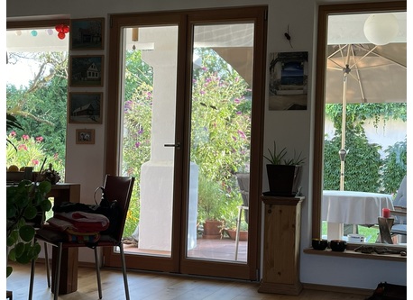 View from the kitchen into the garden