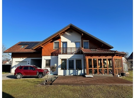 Our house with terrace and winter garden (from west)