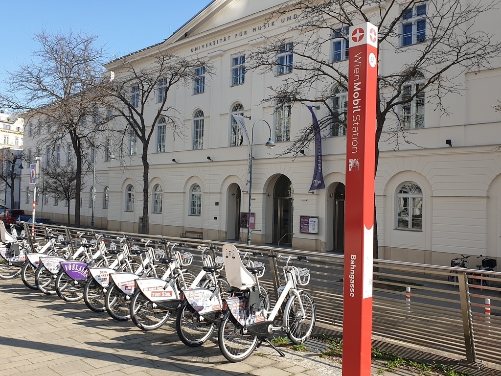 renting station for bikes, in front of the house