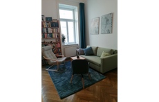 living room with sleeping sofa