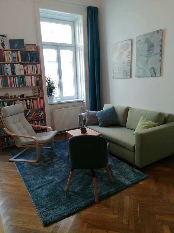 living room with sleeping sofa