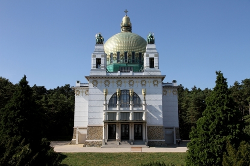 Otto Wagner church (Jugendstil) in the near