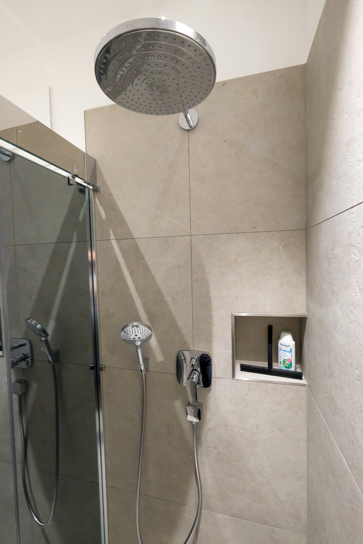 The rainshower in the children's bathroom