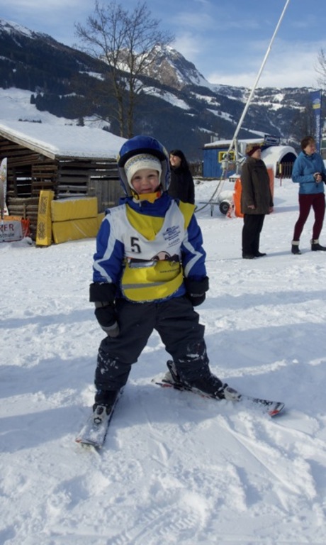 our son Samuel skiing