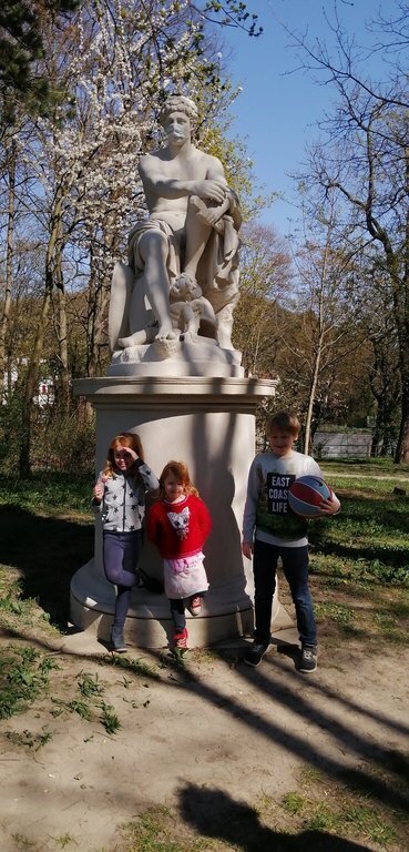 Mars statue in the schwarzenbergallee just around the corner