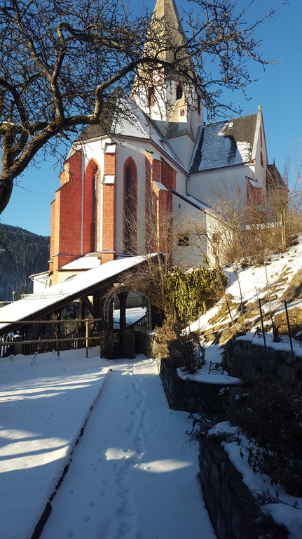 Going out the main door on a sunny winter day
