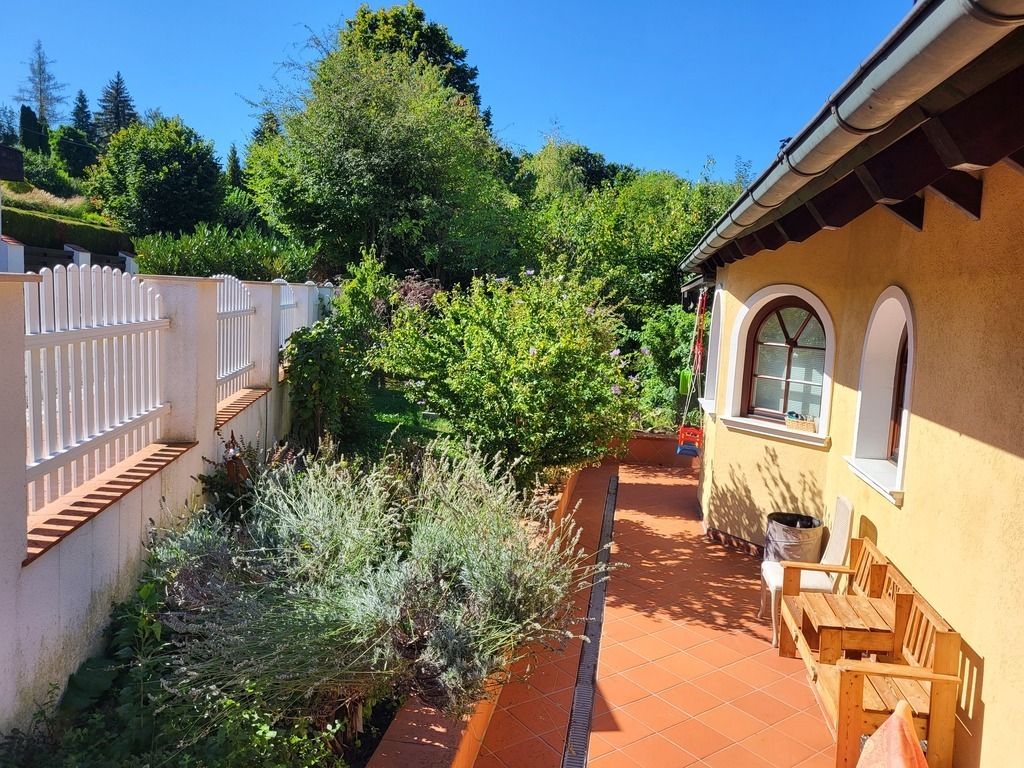 In front of the house