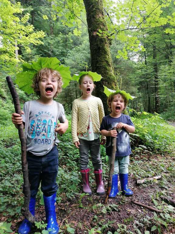 The kids in the woods