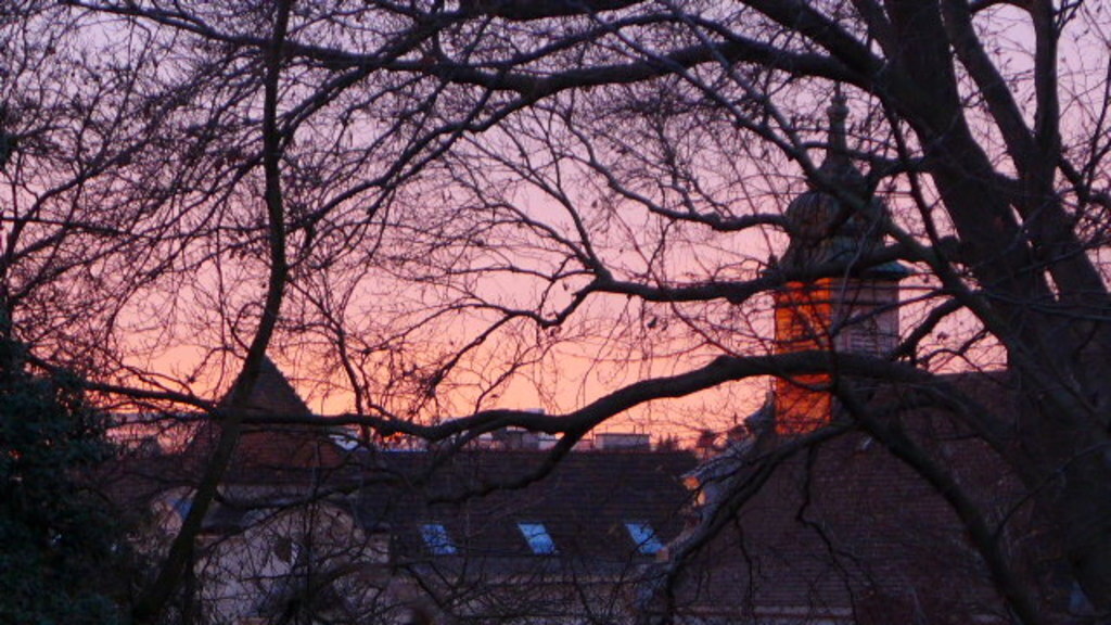 Abendlick im Winter / Herbst vom Balkon - Evening view in winter / autumn from the balcony