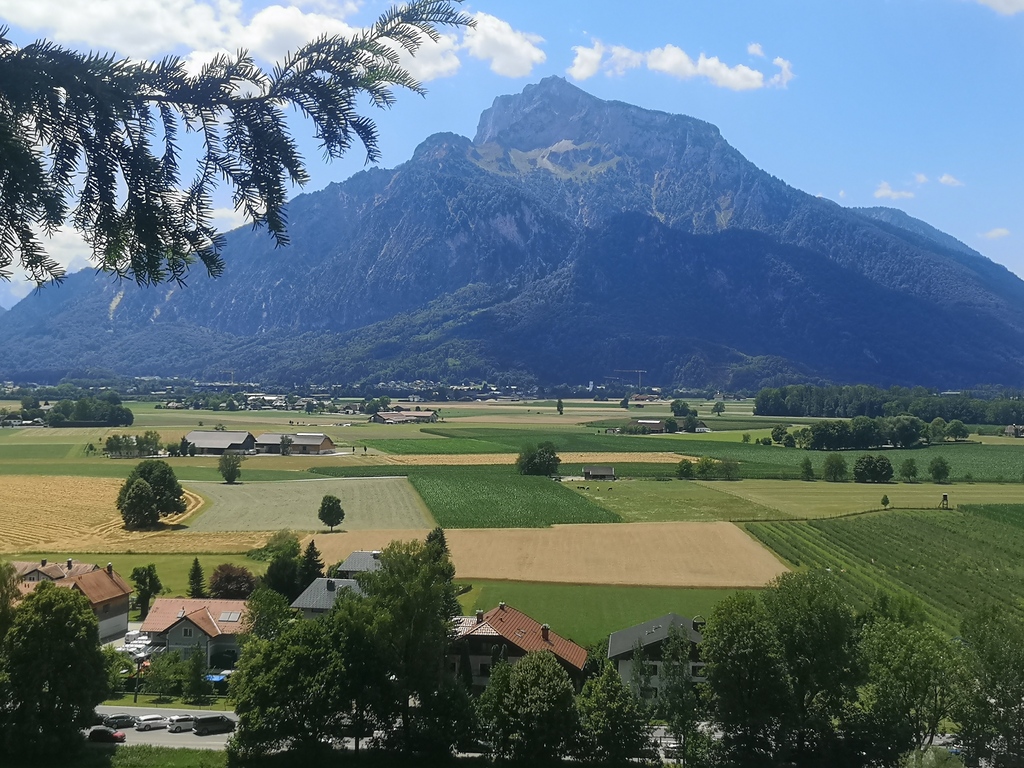 Untersberg; view from Hellbrunn castle garden