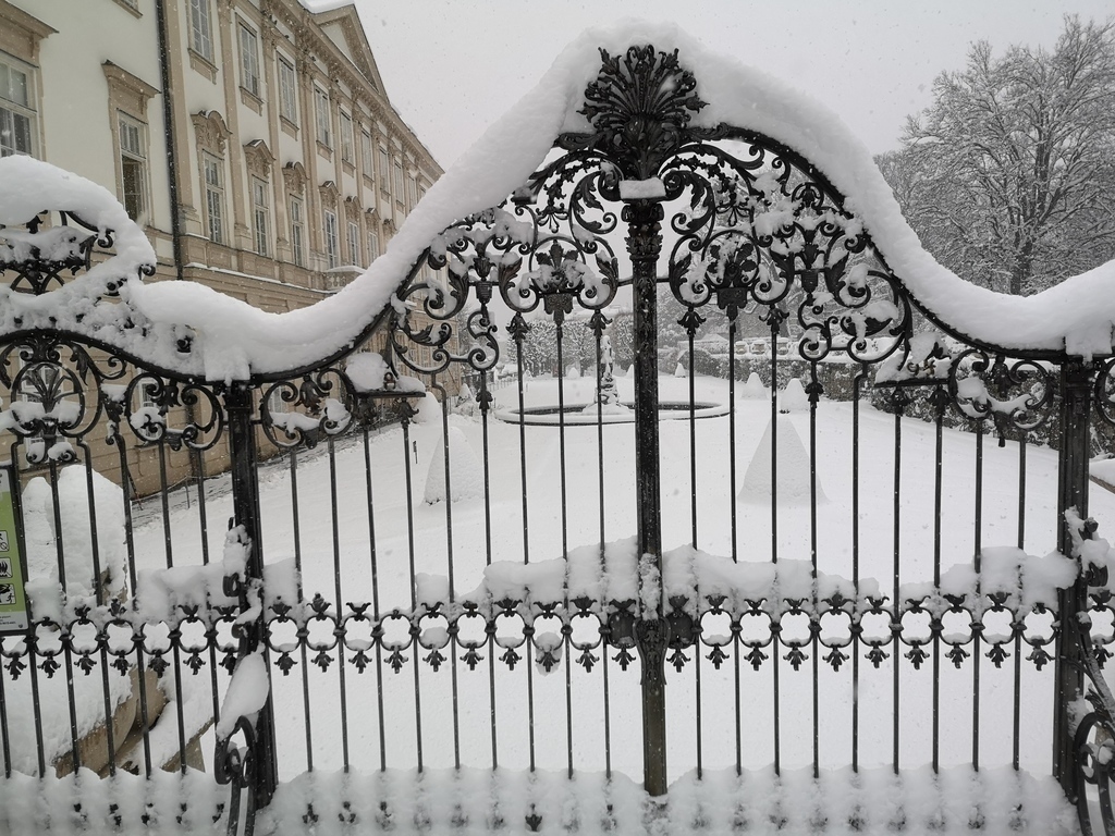 Mirabell Garden in winter