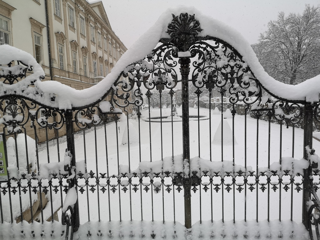 Mirabell Garden in winter