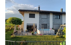 House with pool in the summer