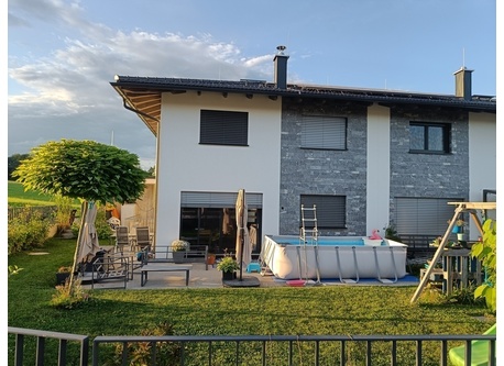 House with pool in the summer