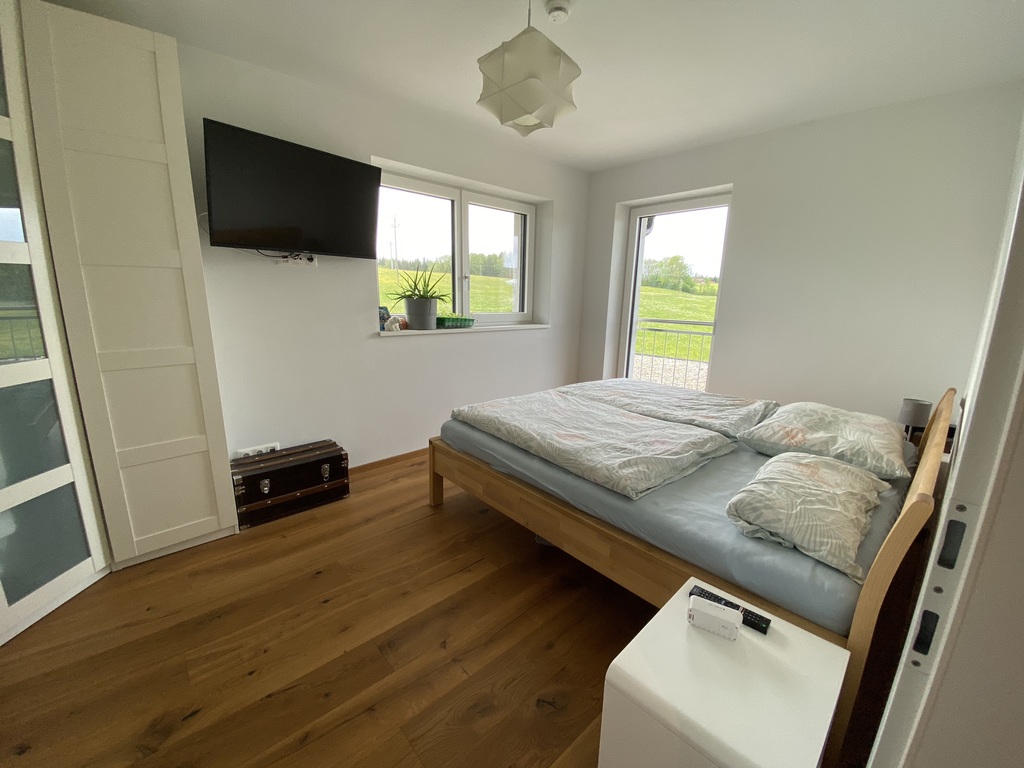  Parents bedroom with double bed, TV and a view of the countryside