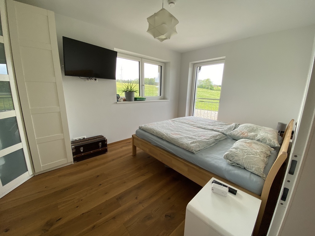  Parents bedroom with double bed, TV and a view of the countryside