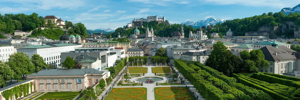 city of Salzburg with Mirabellgarden (25km away)