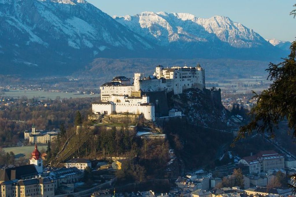 Fortress Hohensalzburg (20 min by foot from our home) and the surrounding mountains