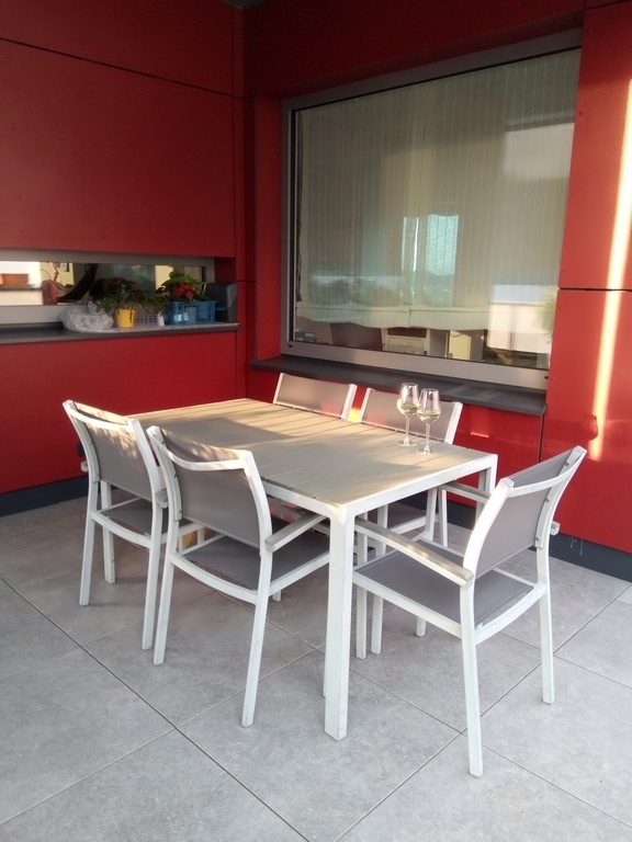 outdoor seating corner terrace