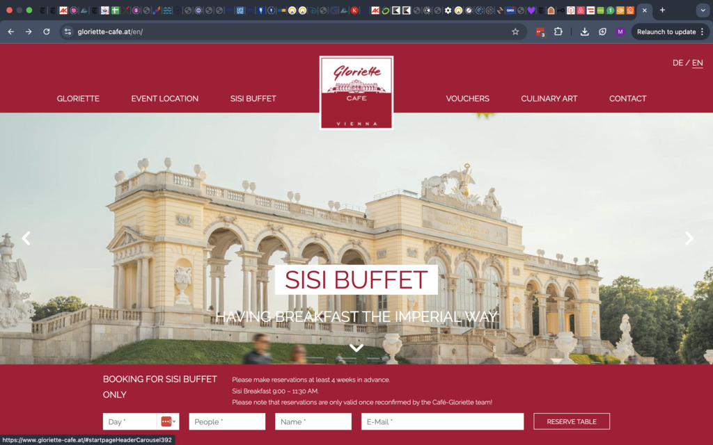 https://www.gloriette-cafe.at/en/ with 'Sisi buffet'