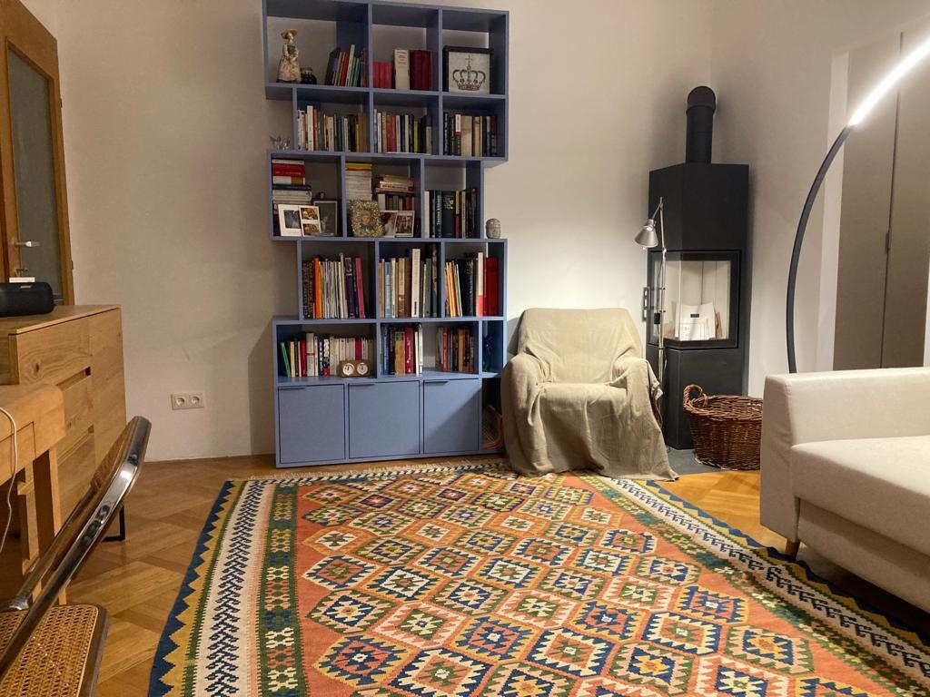 Living room with fireplace