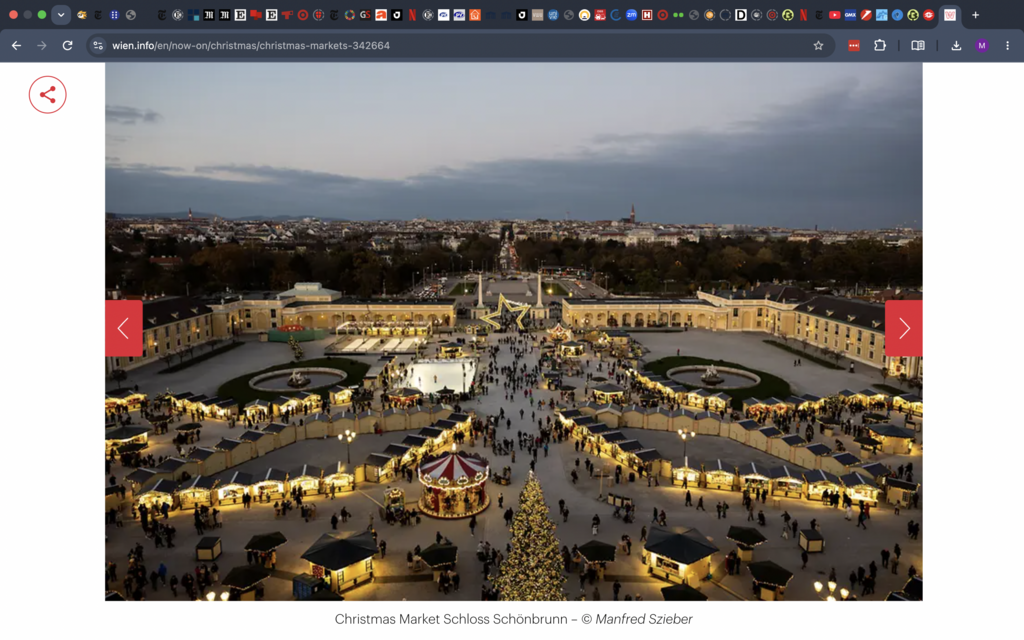Old Christmas market of Schönbrunn Palace - in walking distance!
