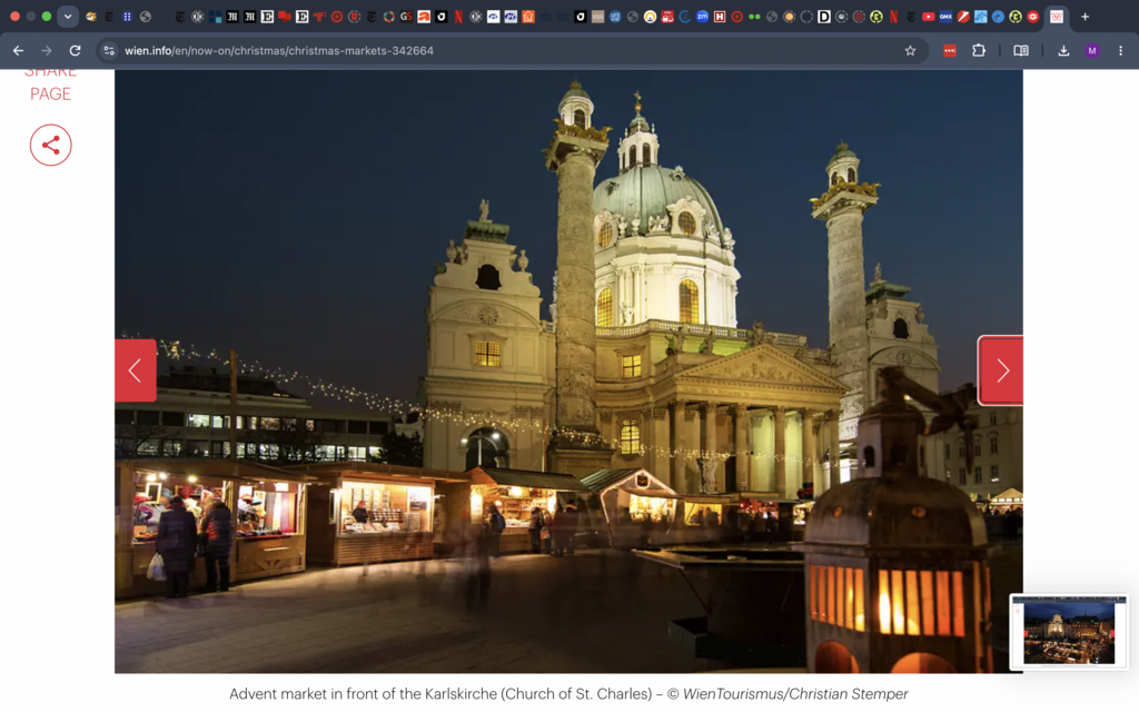 Christmas market near Karlskirche and Wienmuseum