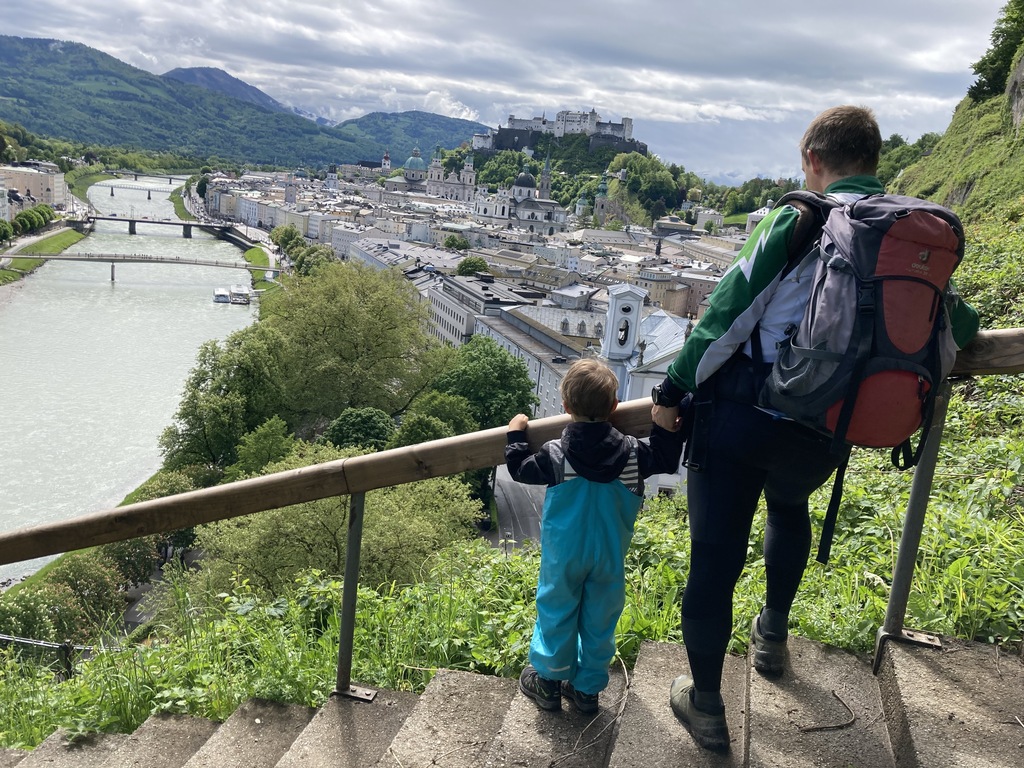 view to city Salzburg from the Mönchsberg