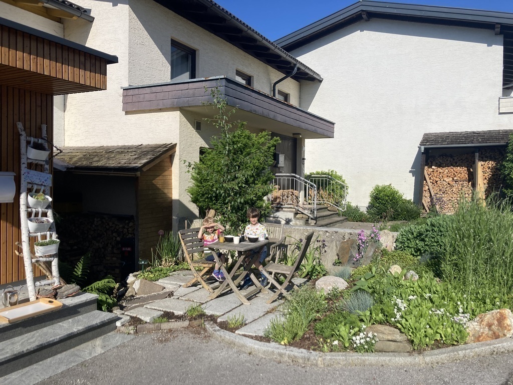 in front of the house you can also sit and have breakfast if you want