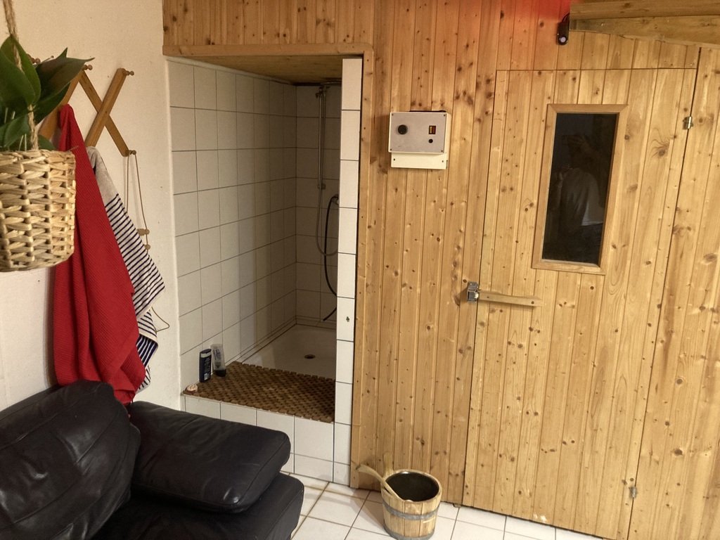 the sauna in the cellar