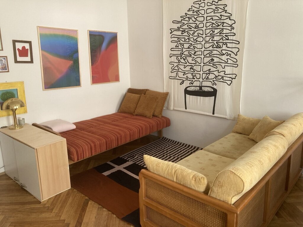 Couches can be transformed into 2 small double beds