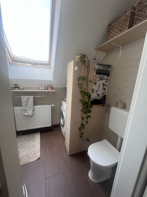 Badezimmer mit Dusche und Toilette