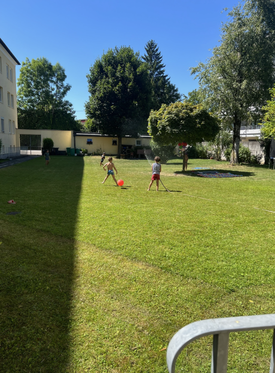 Outside in the shared garden