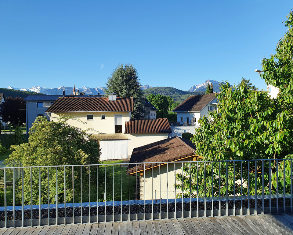 view southwards from the upper terrace