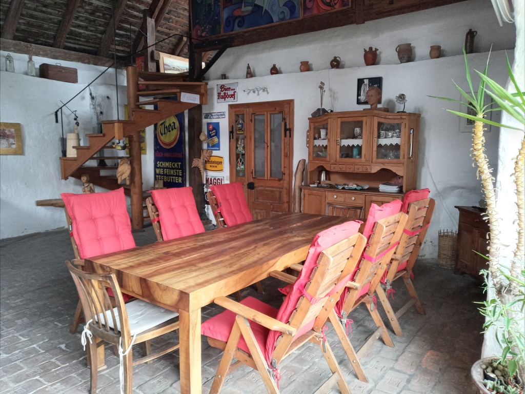 shaded room open to the garden