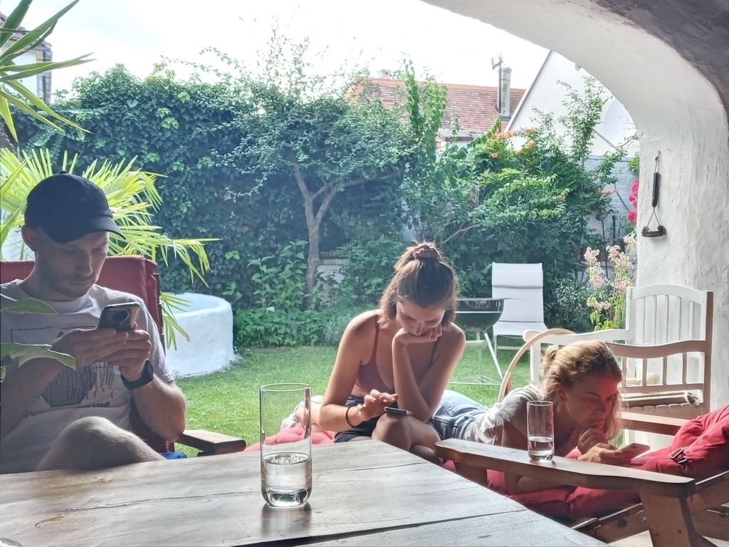 shaded room open to the garden