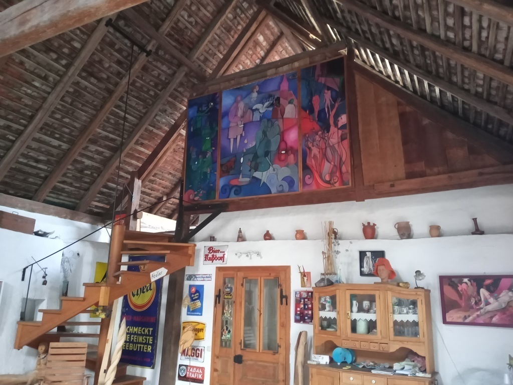 shaded room open to the garden used for breakfast, lunch dinner...