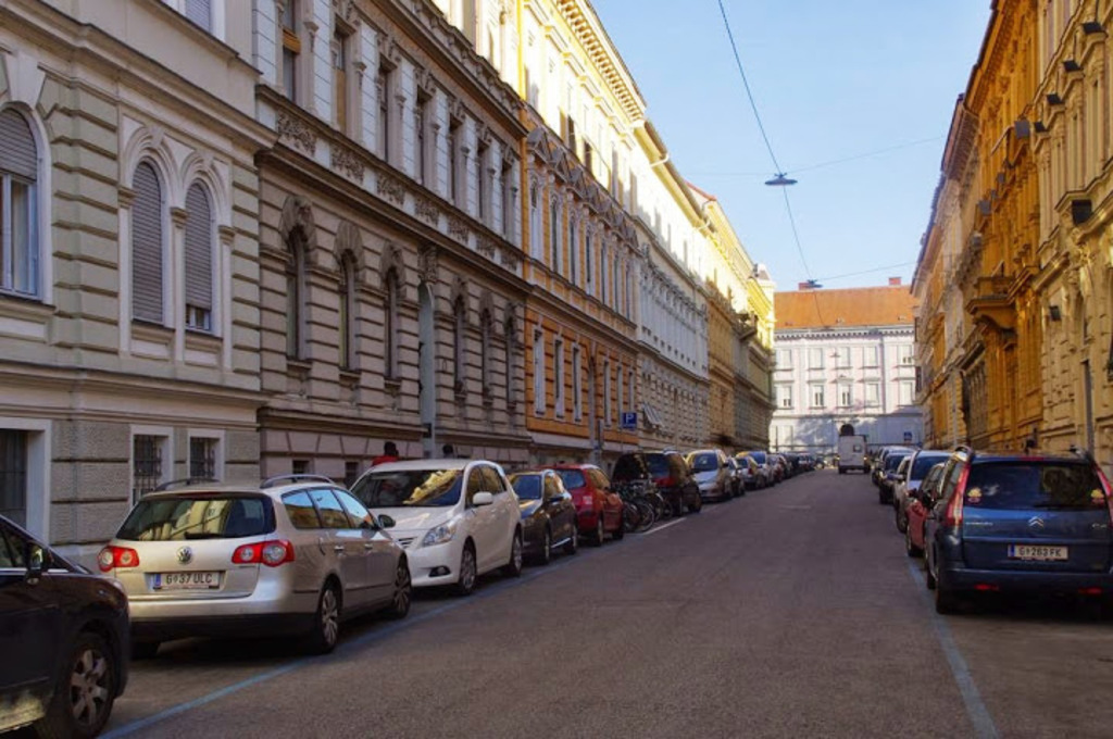 View into our street with buildings from around 1890