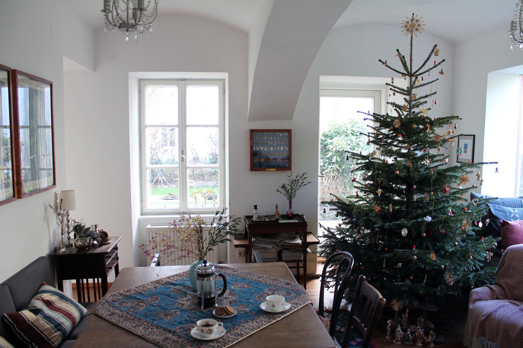 Christmas tree in the dining room
