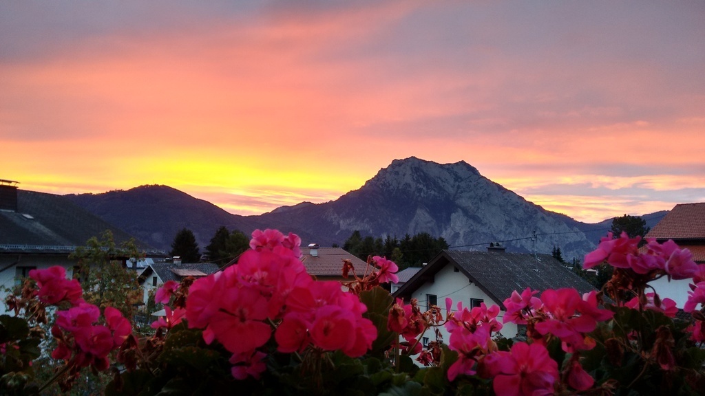 Sunrise behind the mountains