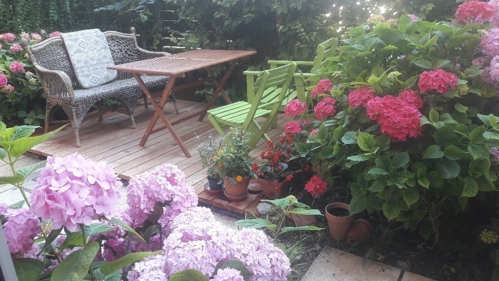 little terrace in front of the door